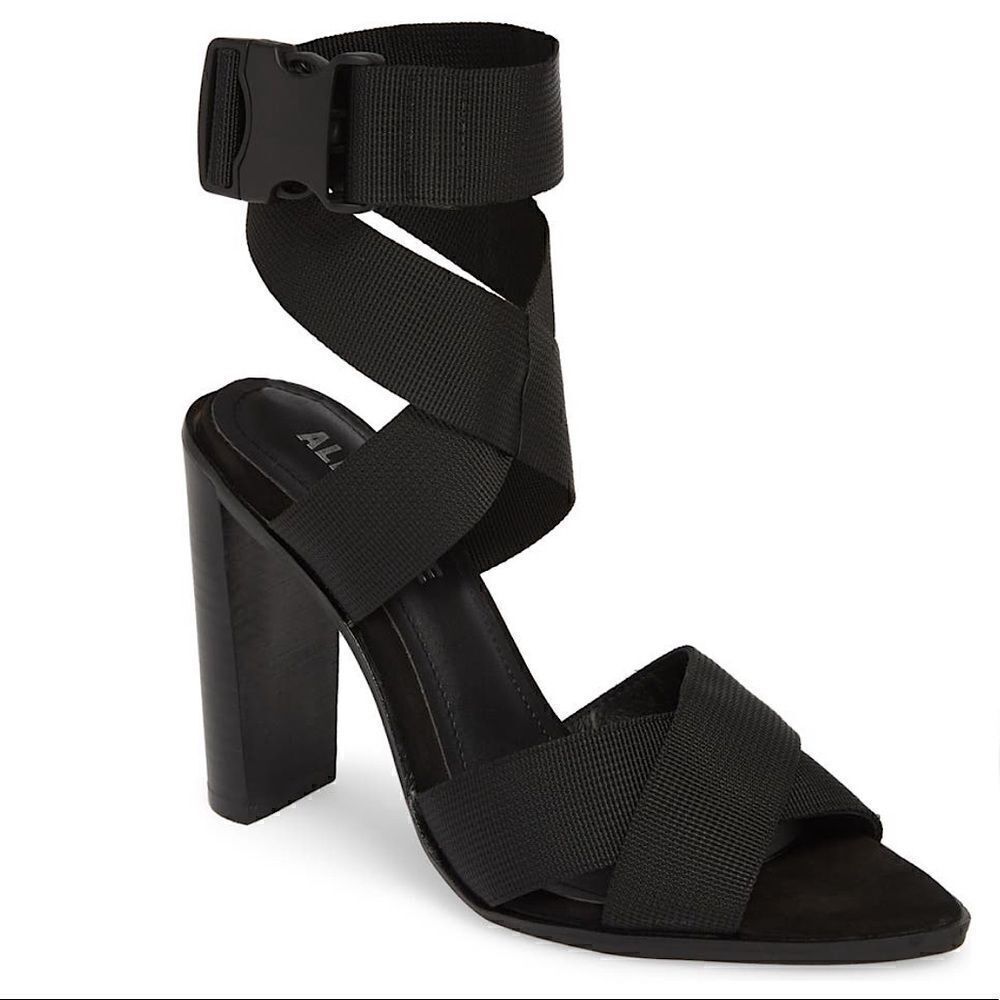 Alias Mae Soli Canvas Heeled Black Sandals